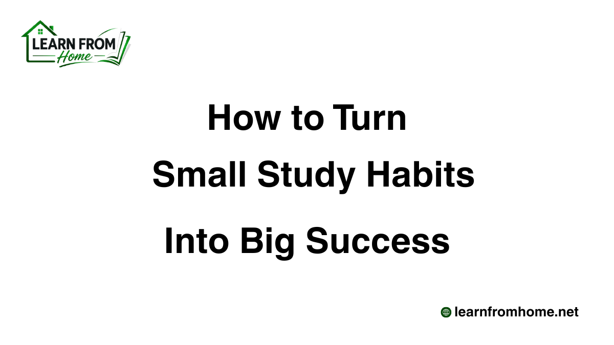 How to Turn Small Study Habits Into Big Success